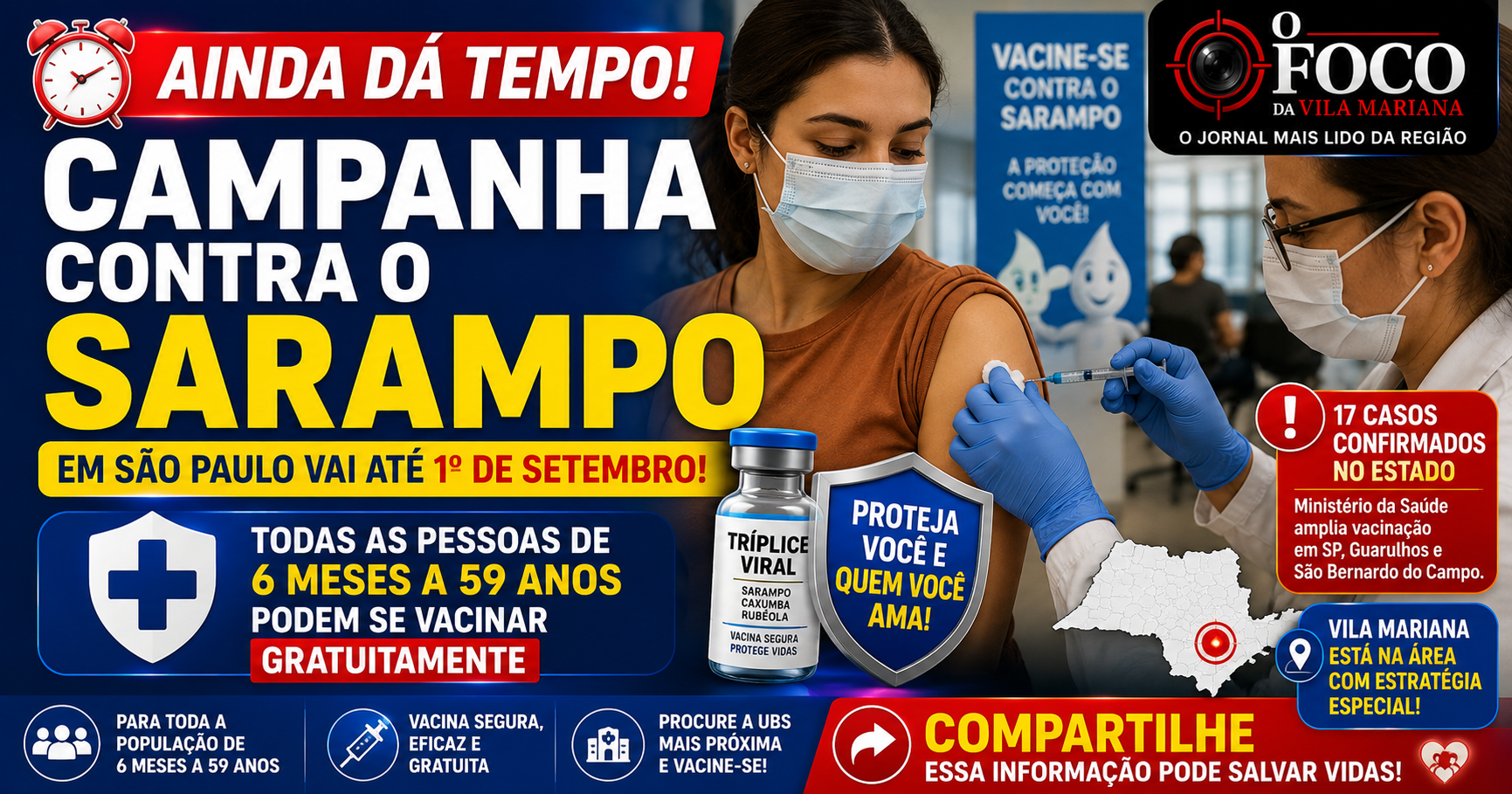 Ainda Dá Tempo: Campanha Contra o Sarampo em São Paulo Vai Até 1º de Setembro