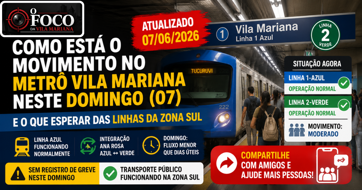 Passageiros aguardam embarque na Estação Vila Mariana da Linha 1-Azul do Metrô de São Paulo neste domingo com operação normal e movimento moderado na Zona Sul
