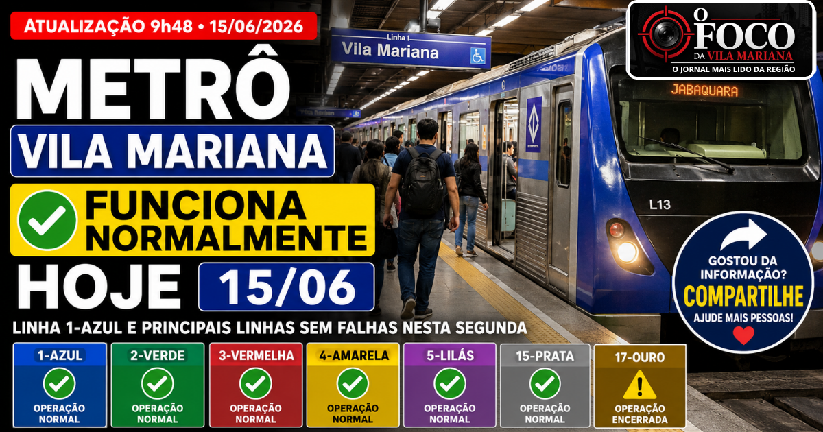 Estação Vila Mariana do Metrô com operação normal na Linha 1-Azul nesta segunda-feira em São Paulo