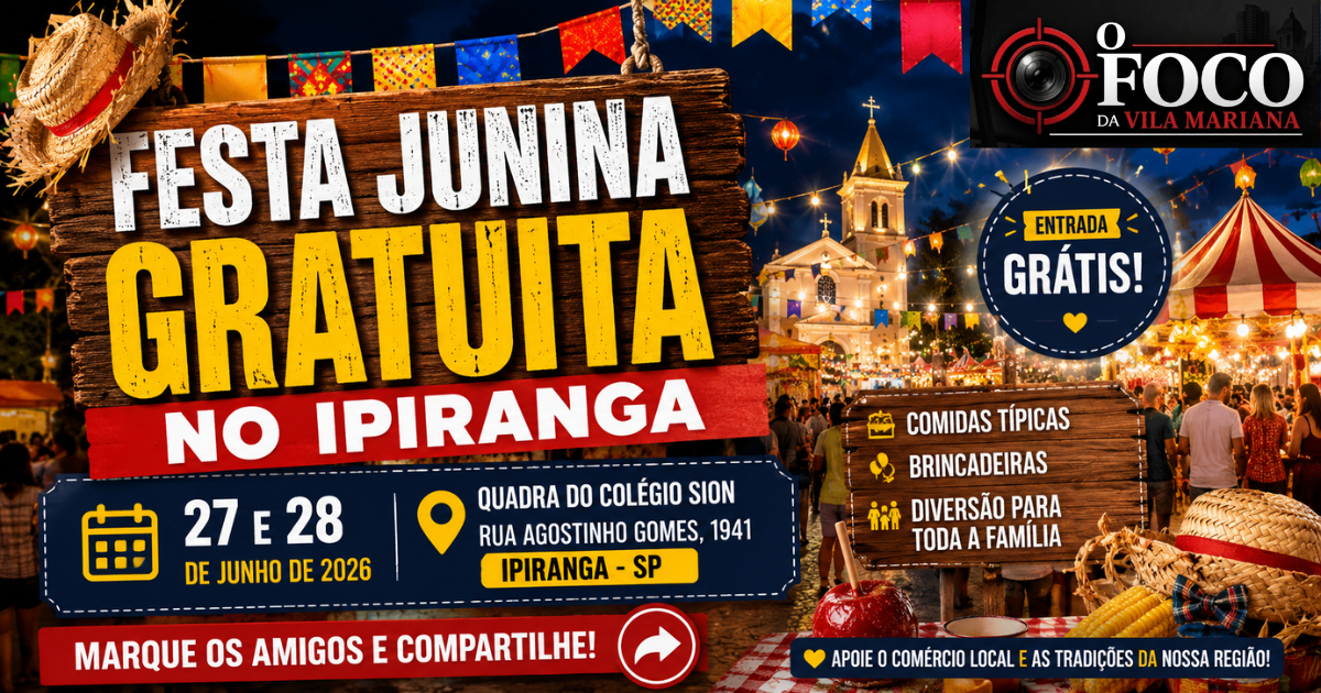 Festa Junina GRATUITA no Ipiranga terá dois dias de atrações e entrada livre em junho
